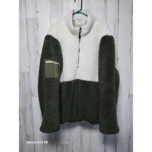 Stoic MTN Half Zip Pullover Fleece Mens XXL Cream Green